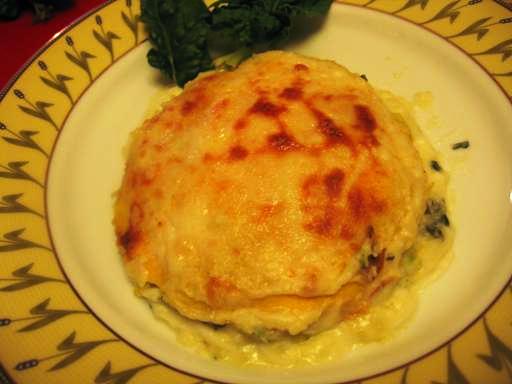 Millefoglie allo squaquerone con spinaci e patate