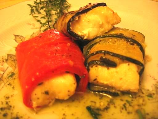 Involtini tricolore al rombo