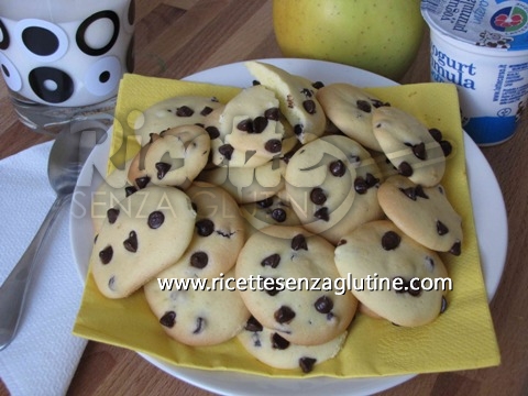 Ricetta Biscotti alle gocce di cioccolata senza glutine