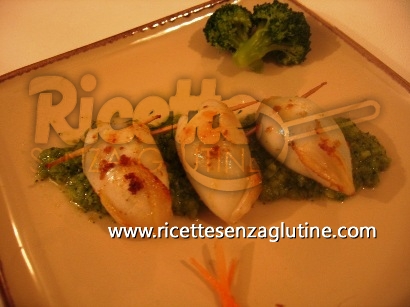 Ricetta Calamari ripieni con purea di broccoli senza glutine