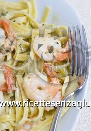 Ricetta Linguine di riso ai gamberi e verdure senza glutine