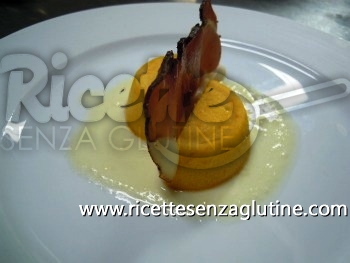 Ricetta Sformatino di zucca con foglia di speck e crema di formaggio di fossa senza glutine